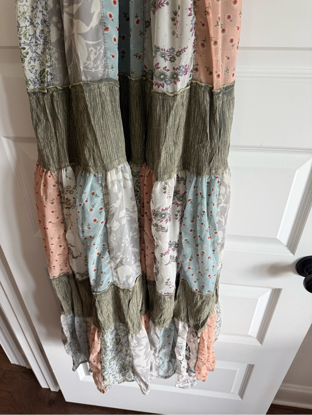 Young Threads NWT Boho Patchwork Tiered Maxi Dress - Picture 4 of 11